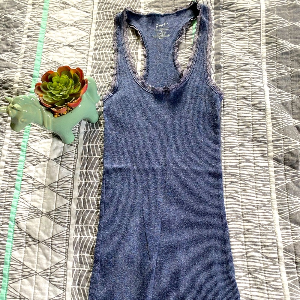 Navy blue racerback tank top